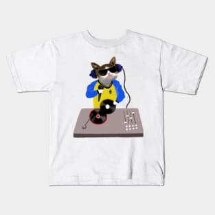 Cat DJ Party Music Lovers Funny Gift Kids T-Shirt